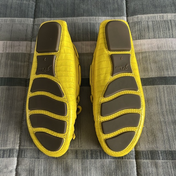 J Crew Moccasins in Yellow Croc Embossed Leather size 7M - Picture 3 of 3